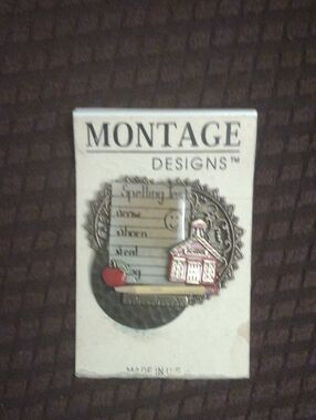 Montage Designs Schoolhouse Pin - Pink and Gold Accent